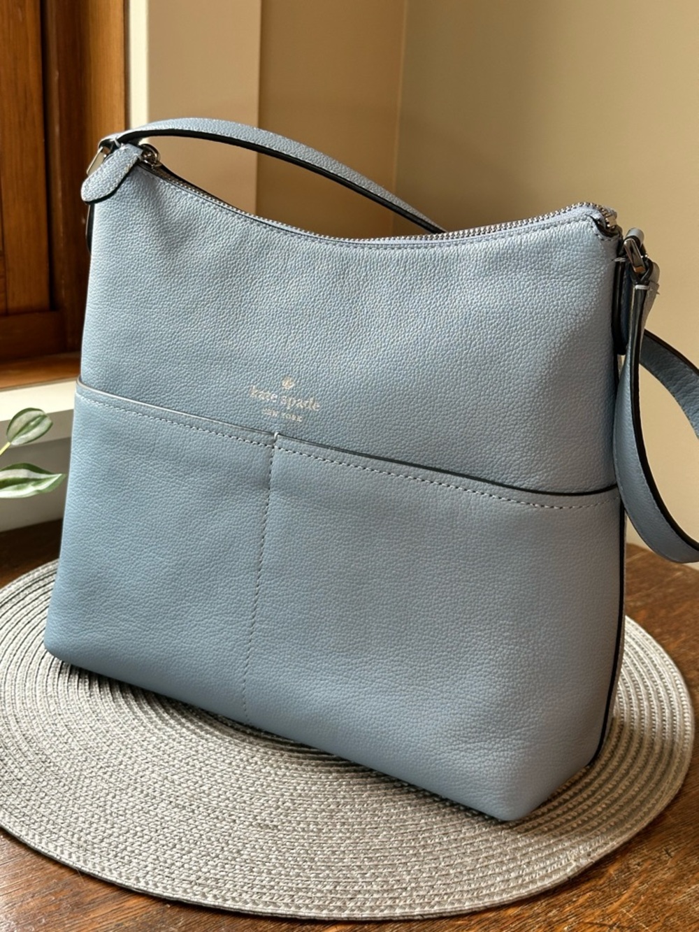 kate spade Smooth Blue Leather Shoulder Bag - Picture 2 of 11
